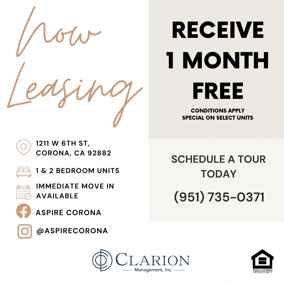 1 & 2 Bedroom Apartments in Corona, California Aspire Corona